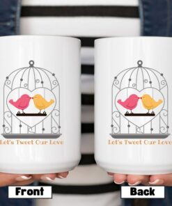 Lets Tweet Our Love, Valentines Day Gift, Couples Mug, Love Message, Vuedelavie, Love Letter, Tweeting Love