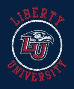 Liberty University Flames Distressed Circle Logo Shirt Sweatshirt Pullover Hoodie Reprinted Full Color Full Size
