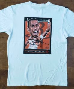 Limited Edition Reebok NBA Tracy Mcgrady Tshirt Hoodie Crewneck Sweatshirt Reprinted Full Color Full Size Gifts for NBA Fans