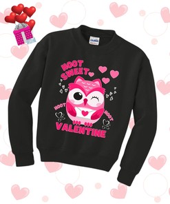 Little Girls Cute Valentines Day Owl Sweatshirt