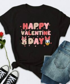 Little Heart Happy Valentines Day Disney Shirt For Gift Unisex T-shirt Family Birthday Gift Adult Kid Toddler Tee