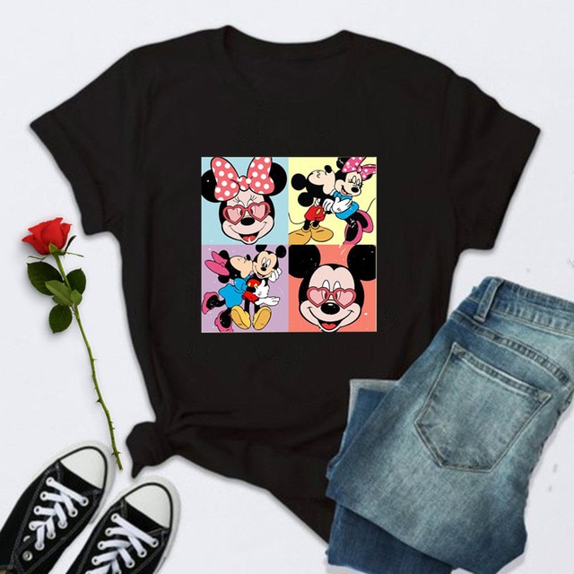 Little Heart Happy Valentines Day Disney Shirt Minni Mouse Clothes Gifts Unisex T-shirt Family Birthday Gift Adult Kid Toddler Tee