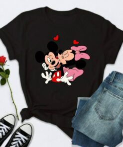 Little Heart Happy Valentines Day Disney Shirt Minni Mouse Clothes Unisex T-shirt Family Birthday Gift Adult Kid Toddler Tee