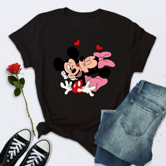 Little Heart Happy Valentines Day Disney Shirt Minni Mouse Clothes Unisex T-shirt Family Birthday Gift Adult Kid Toddler Tee