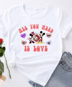 Little Heart Happy Valentines Day Disney Shirt Unisex T-shirt Family Birthday Gift Adult Kid Toddler Tee 5