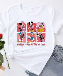 Little Heart Happy Valentines Day Disney Shirt Unisex T-shirt Family Birthday Gifts Adult Kid Toddler Tee