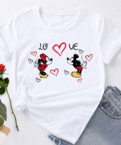 Little Heart Happy Valentines Day Disney Shirts Unisex T-shirt Family Birthday Gifts Adult Kid Toddler Tee