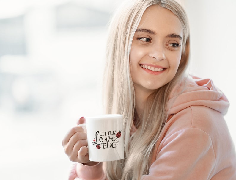 Little Love Bug Valentines Mug, Lady Bug Mug, Valentine Saying Mug, Valentines For Her, Valentines For Him