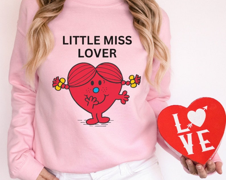 Little Miss Lover Valentines Day Unisex Heavyweight Crewneck Sweatshirt - Image 2