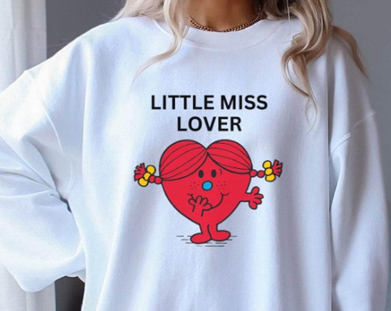 Little Miss Lover Valentines Day Unisex Heavyweight Crewneck Sweatshirt - Image 3