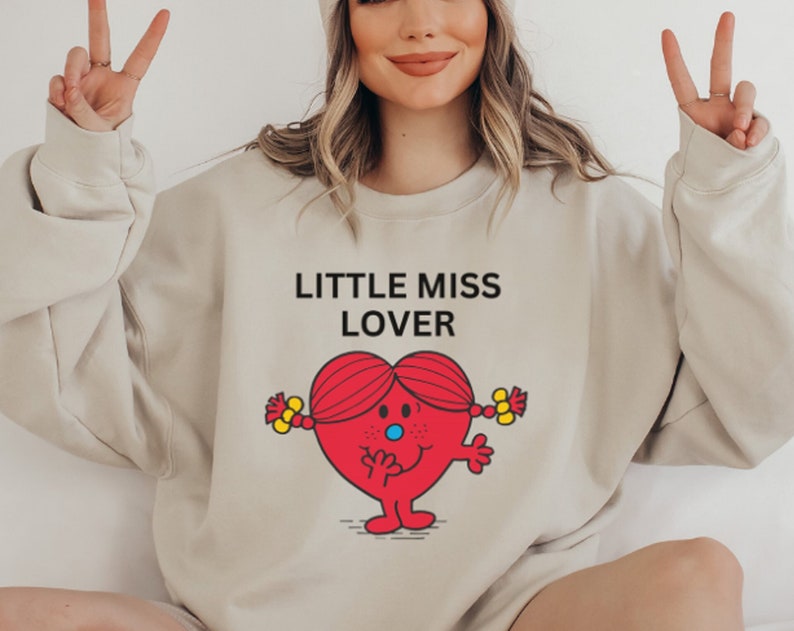 Little Miss Lover Valentines Day Unisex Heavyweight Crewneck Sweatshirt - Image 4
