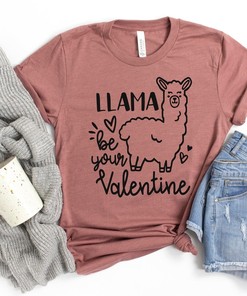 Llama be your Valentine Shirt, Boyfriend and Girlfriend Gift, Couple Ideas, Matching Love Tshirt, Valentines Love Tshirt, Cute Tee, Valentines