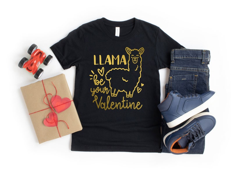 Llama be your Valentine Shirt, Boyfriend and Girlfriend Gift, Couple Ideas, Matching Love Tshirt, Valentines Love Tshirt, Cute Tee, Valentines - Image 3