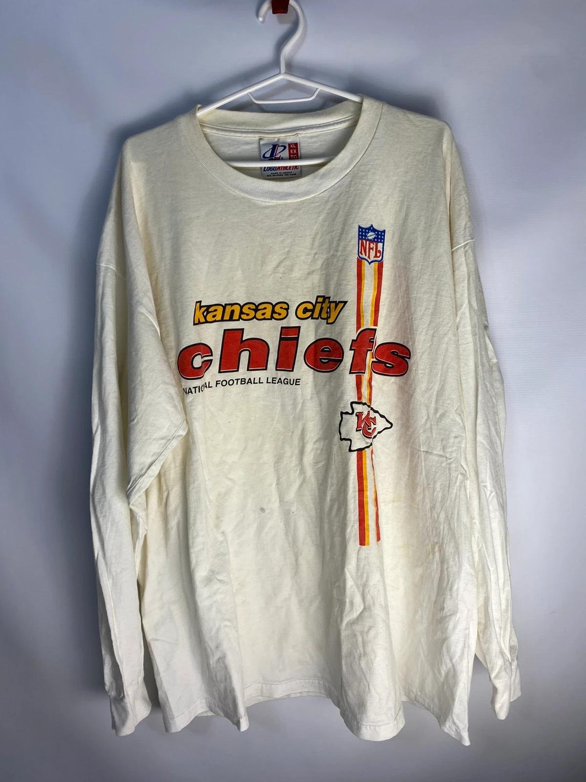 Logo Athletic NFL Chiefs Tshirt Pullover Hoodie Crewneck Sweatshirt Reprinted Full Color Full Size Gifts For NFL Fans