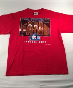 Logo Athletic Pro Football Hall Of Fame Canton NFL Single Stitch 90s Tshirt Pullover Hoodie Crewneck Sweatshirt Reprinted Full Color Full Size Gifts For NFL Fans