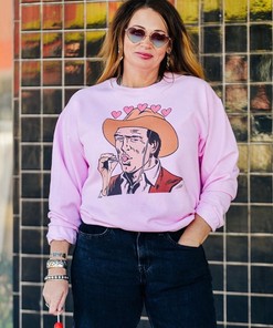 Lollipop Cowboy Unisex Crewneck Sweatshirt, retro cowgirl sweatshirt, cowgirl valentine shirt, vintage cowgirl sweatshirt, valentine cowboy
