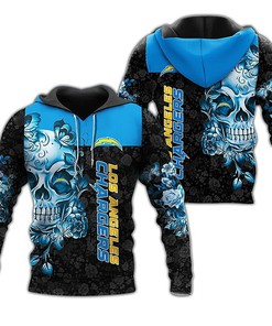 Los Angeles Chargers Black Blue Unisex 3D All Over Print Zip Up Hoodienfl Zip Up Hoodie
