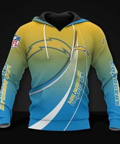Los Angeles Chargers Gold Blue Unisex 3D All Over Print Zip Up Hoodienfl Zip Up Hoodie