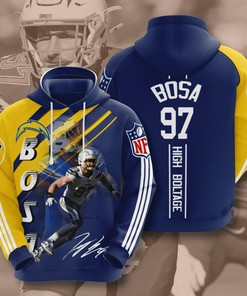 Los Angeles Chargers Joey Bosa Navy Blue Gold Unisex 3D All Over Print Zip Up Hoodienfl Zip Up Hoodie