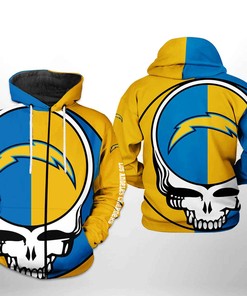 Los Angeles Chargers Nfl Grateful Dead 3D All Over Print Zip Up Hoodie Option