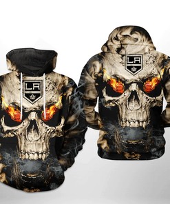 Los Angeles Kings Nhl Skull 3D All Over Print Zip Up Hoodie Option