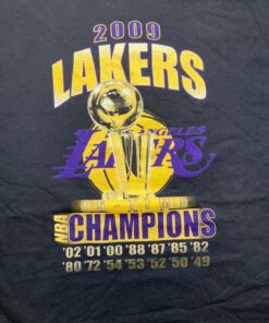 Los Angeles Lakers 2009 NBA Finals Champions Tshirt Hoodie Crewneck Sweatshirt Reprinted Full Color Full Size Gifts for NBA Fans