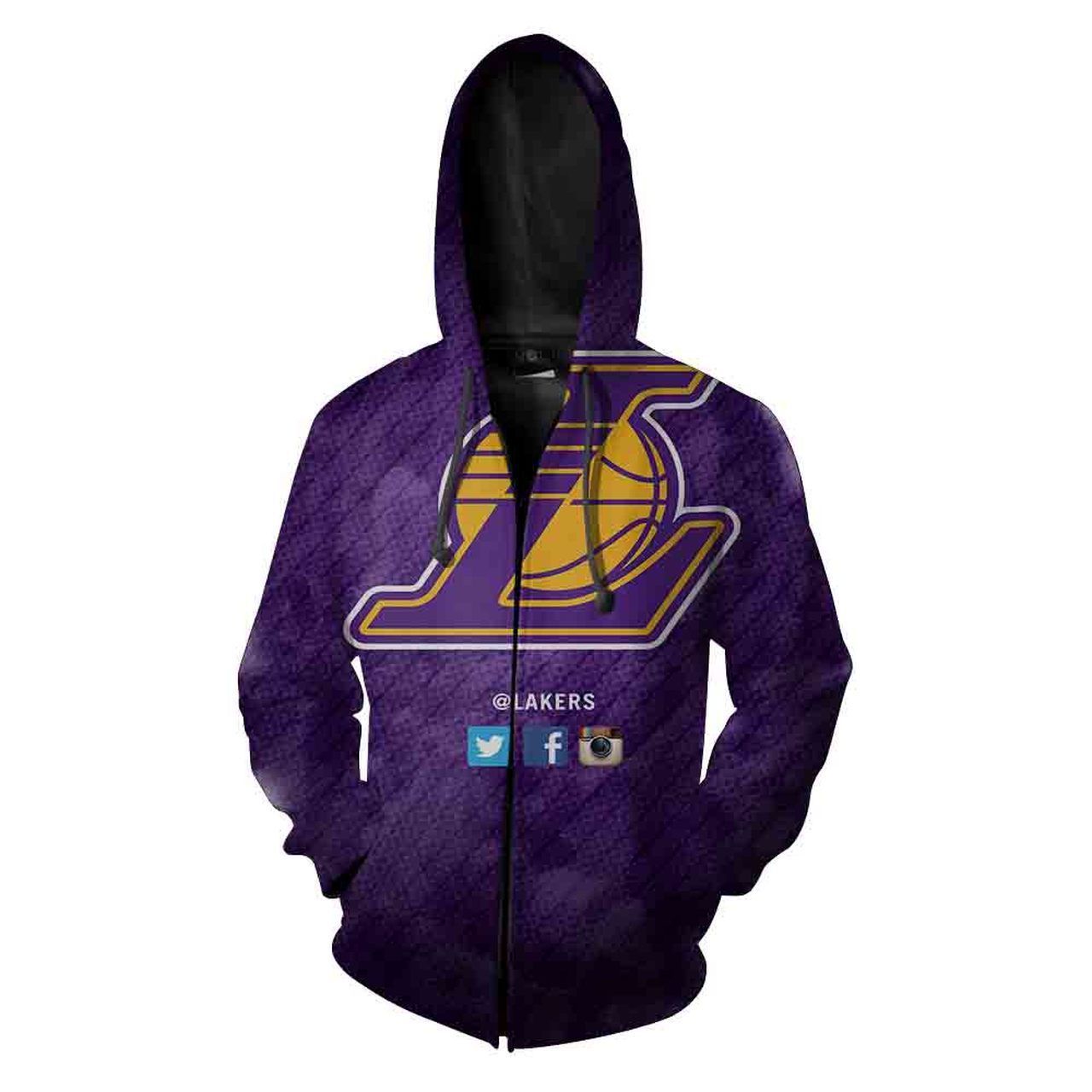Los Angeles Lakers Nfl 3D All Over Print Zip Up Hoodie Option