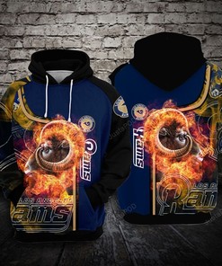 Los Angeles Rams Nfl Football Goat Fire 3D Hoodie For Men For Women Los Angeles Rams All Over Printed Hoodie