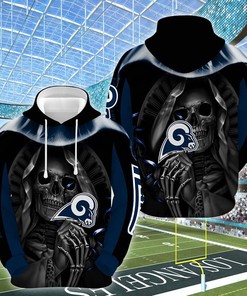 Los Angeles Rams Nfl Football Skull Hold Logo 3D Hoodie