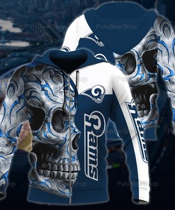 Los Angeles Rams Nfl Skull Tatoo Hoodie, Unisex Hoodie, 3D All Over Printed Hoodie, Zip Up Hoodie