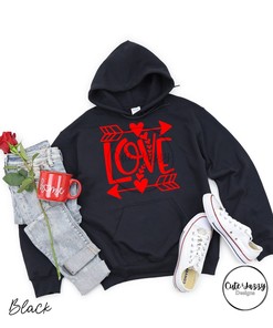 Love Arrow Hearts Valentine's Day Personalized Custom Gildan 18000 Adult Unisex Crewneck Sweatshirt 18500 Hoodie Apparel Gift