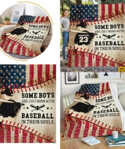 Love Baseball- Sports Blanket- Flag America Blanket- Gift Boys