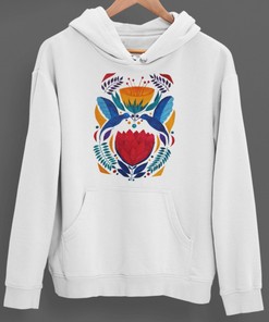 Love Birds, Unisex Sweatshirt, Graphic Sweatshirt, Watercolor Kissing Hummingbirds, Ethnic Art Hoodie, Zuskaart