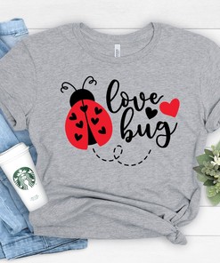 Love Bug Shirt, Lady Bird Valentines, Valentines Day Shirt For Woman, Heart Shirt, Cute Valentine Shirt, Shirt, Valentines Day, Valentines Matching