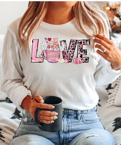 Love Coffee Valentines Sweatshirt, Women's And Men's Valentines Day Sweatshirt, Unisex Valentine's Day Sweatshirt