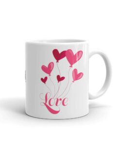 Love Heart Balloons Valentine's Day Coffee Mug, Valentine Mug, Valentines Day Gift For Her