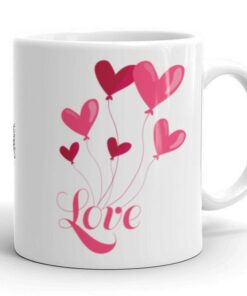 Love Heart Balloons Valentine's Day Coffee Mug, Valentine Mug, Valentines Day Gift For Her