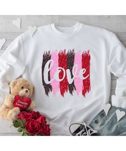 Love Kids Valentine’S Day Sweatshirt Toddler Teen Adult Matching Tee Family Photo Prop Couple Mommy Me Cute Romantic Casual Jumpers