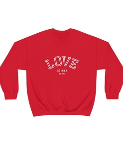 Love Stinks Varsity Crewneck Sweatshirt Unisex