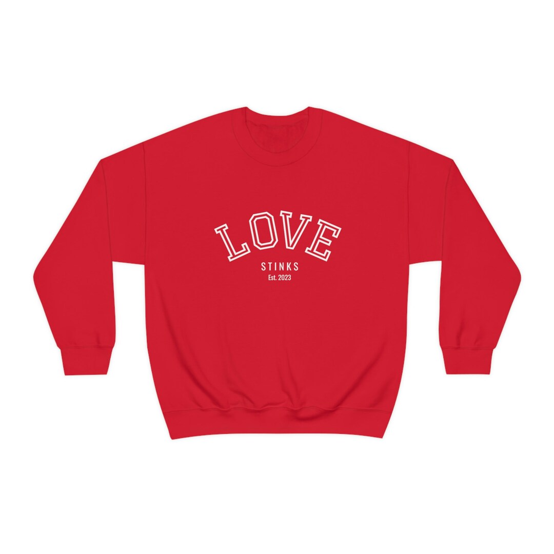 Love Stinks Varsity Crewneck Sweatshirt Unisex