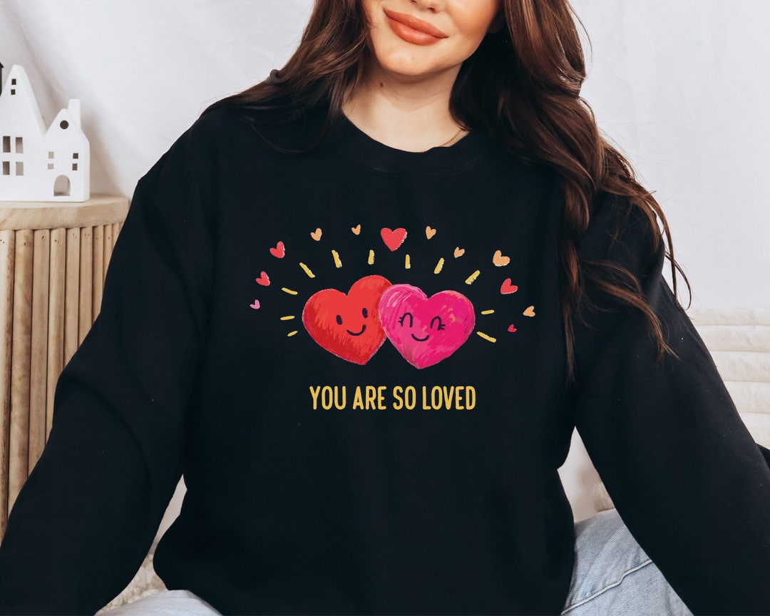 Love Sweater, Cute Heart Sweatshirt, Valentine Sweater, Valentines Day Gift for Her, Vday Shirt, Couples Sweatshirt Gift, Anniversary Gift