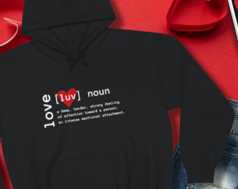 Love Sweatshirt, Valentines Sweatshirt, Valentines Day Outfit, Heart Sweatshirt, Love Valentine Shirt Unisex Hoodie - Image 2