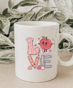 Love Teacher Mug, Teacher Coffee Mug, Retro Valentines Mug, Valentines Day Gift For Teachers, Valentines Mug