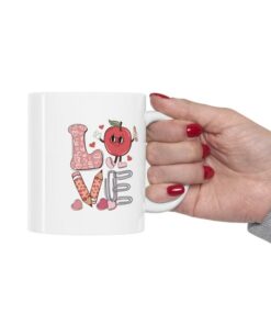 Love Teacher Mug, Teacher Coffee Mug, Retro Valentines Mug, Valentines Day Gift For Teachers, Valentines Mug