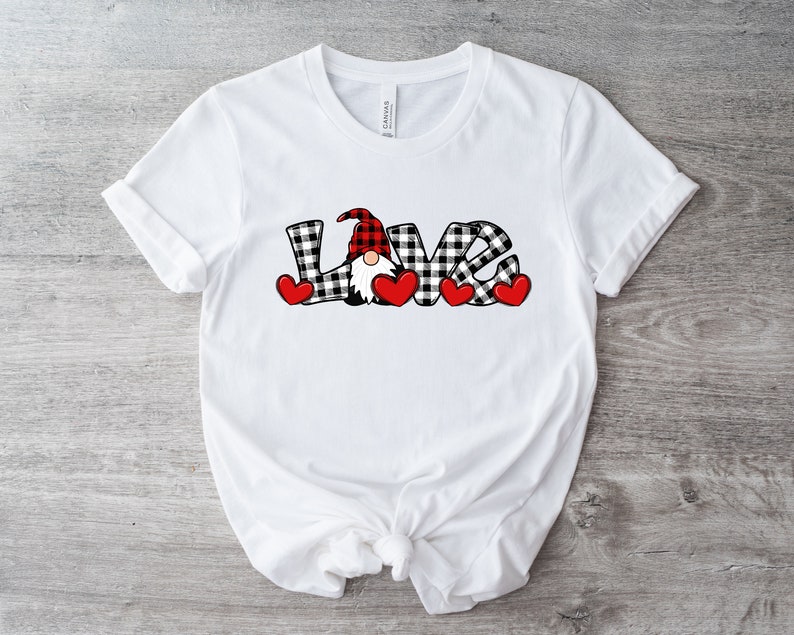 Love Valentine Gnome Valentine, Valentine Gnome Buffalo Plaid Sweatshirt, Valentines Day, Valentines Day Sweatshirt, Valentines Day Gift - Image 4