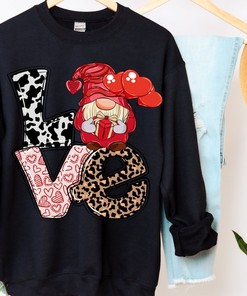 Love Valentine Sweatshirt, Valentine Love Sweatshirt, Cute Valentine Sweatshirt, Valentine Gnome Sweater, Valentines Day Gift For Him and Her