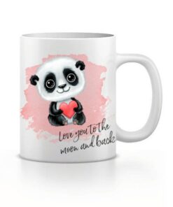 Love You To The Moon And Back, Valentines Mug, Panda Lover Gift For Wife, Husband, Boyfriend, Girlfriend