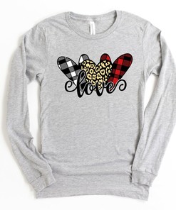 Love hearts Shirt, Buffalo Plaid Valentines Day Shirts For Mom, Heart Shirt, Cute Valentine Shirt, Cute Valentine Tee, Valentines Day Gift