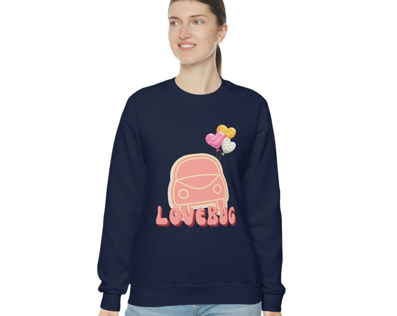 LoveBug Unisex Crewneck Sweatshirt, Trending Apparel, Valentine's Sweater, Couple Sweater, Women's Sweatshirt, Valentine's - Image 2