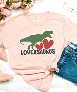 Loveasaurus Rex Boys Valentine's Day Dinosaur Shirt: Gift-Worthy